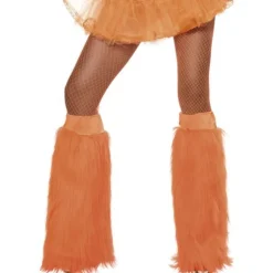 Couvre-bottes Années 80 en Peluche Fluo Orange