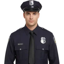 Cravate noire de Policier en polyester