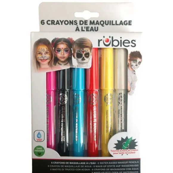 6 crayons de maquillage à l'eau