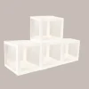 4 Cubes Carton et Plastique - Blanc