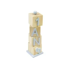 Cubes en bois empilés - 1 an - Couleur au choix