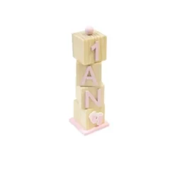 Cubes en bois empilés - 1 an - Couleur au choix
