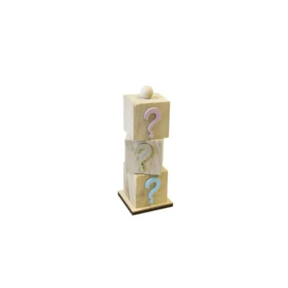 Cubes en bois empilés - Gender Reveal - Fille ou Garçon ?