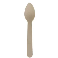 100 cuillères à café en bois biodégradables - 11 cm