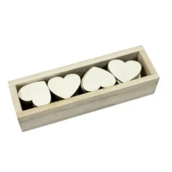 48 cœurs en bois naturel