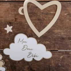 6 Déco de Table Gender Reveal - Collection Baby Nude