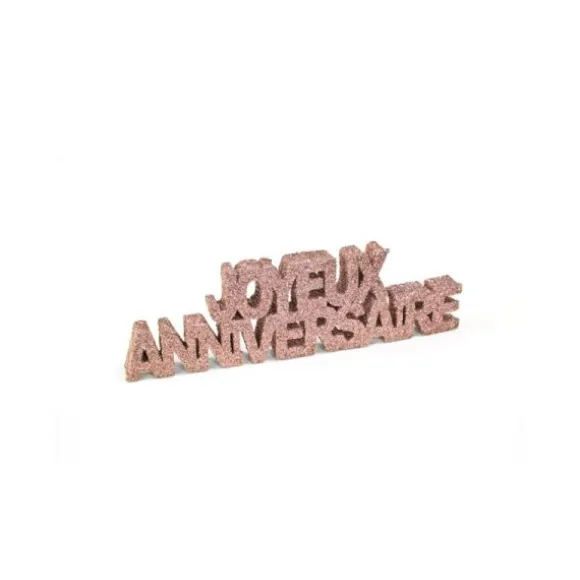 Décoration de Table "Joyeux Anniversaire" - Paillettes Rose Gold