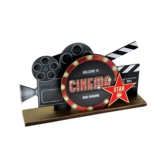 Décoration de table à poser en bois - Cinéma Hollywood