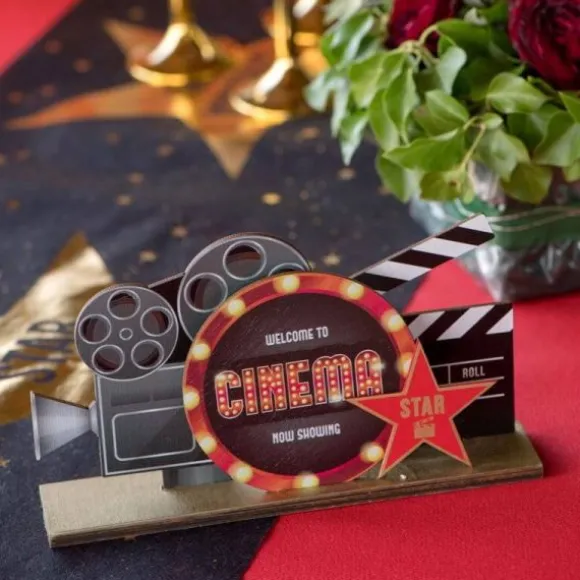 Décoration de table à poser en bois - Cinéma Hollywood