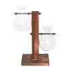 Décoration de 2 Vases sur Support en Bois