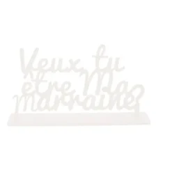 Décoration "Marraine ?" - Blanc