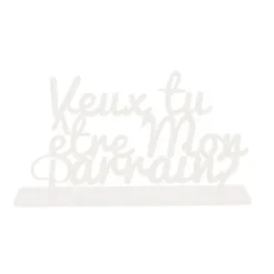 Décoration "Parrain ?" - Blanc
