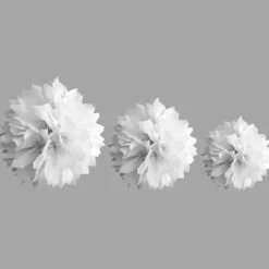 Décoration Pompon Blanc - assortiment de 3 tailles