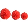 Décoration Pompon Rouge - assortiment de 3 tailles