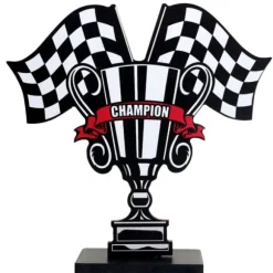 Décoration à poser en bois - Coupe de champion - Collection Formule 1