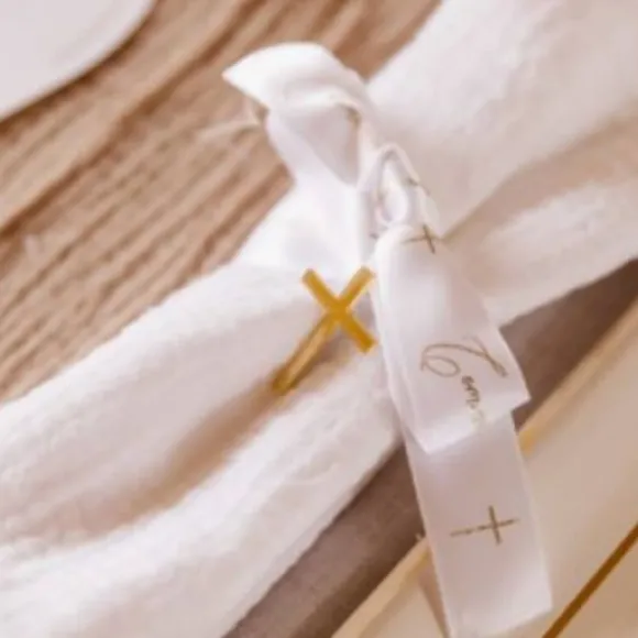 10 Décorations de table - Croix - Plexi Or