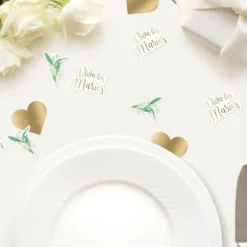 60 décorations de table en carton à parsemer - Collection Vive les Mariés