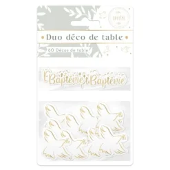 60 décorations de table à parsemer - Collection Baptême