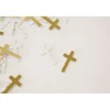 20 décorations de table à parsemer - Croix - Blanc et Or