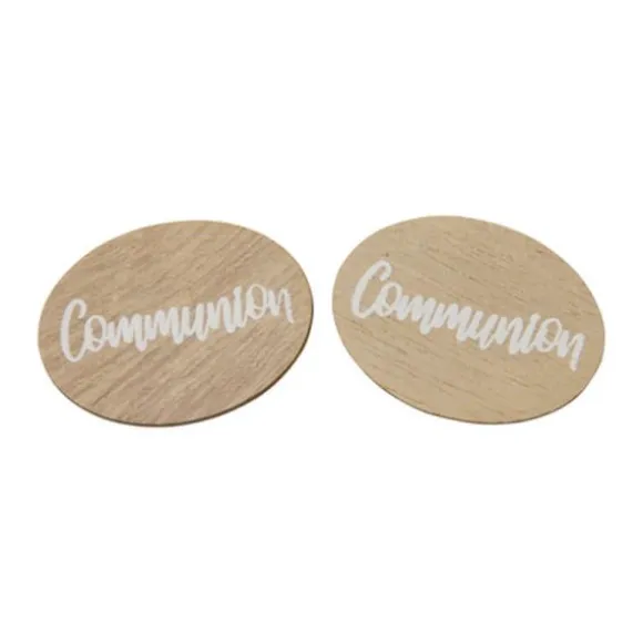 6 décorations de table à parsemer en bois naturel - Communion