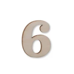 12 décorations en forme de chiffre en bois à parsemer - 3,5 cm - Chiffre au choix