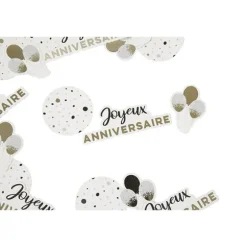 60 décorations en papier "Joyeux Anniversaire" à parsemer - Collection Splendid