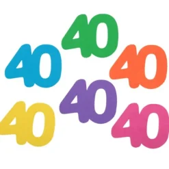 25 décorations en papier à parsemer pour anniversaire - 3 x 2,5 cm - Collection Festicolor - Âge au choix