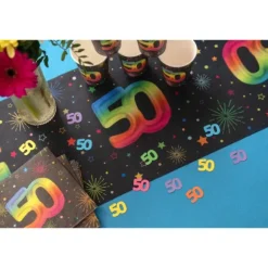 25 décorations en papier à parsemer pour anniversaire - 3 x 2,5 cm - Collection Festicolor - Âge au choix