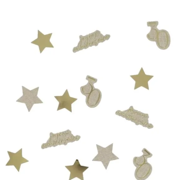 50 décorations en papier à parsemer - Collection Gold'n Age - Âge au choix