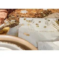50 décorations en papier à parsemer - Collection Gold'n Age - Âge au choix