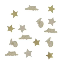 50 décorations en papier à parsemer - Collection Gold'n Age - Âge au choix