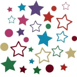 50 décorations à parsemer en forme d'étoiles multicolores pour anniversaire - Collection Festicolor