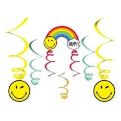 6 Décorations Spirales - Smiley World