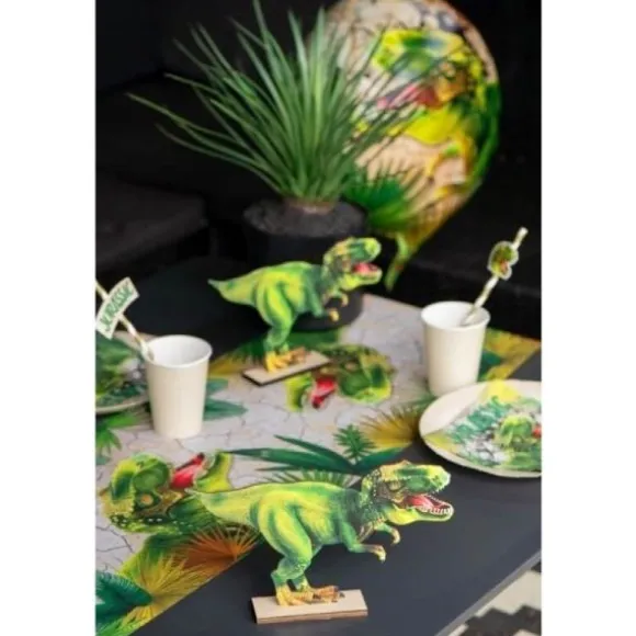 Décoration sur socle en bois - Dinosaure T-REX - 24 cm