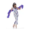 Déguisement Années 70 pour femme - Bleu / Blanc - Taille L