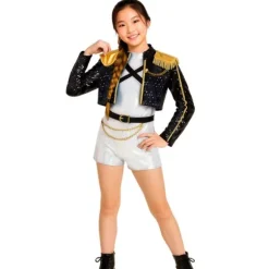 Déguisement de Chanteuse KPop Dorée pour fille - Taille au choix