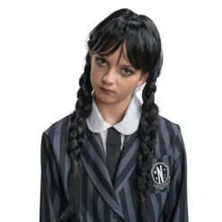 Déguisement de Mercredi ® Addams pour enfant - Uniforme scolaire de Nevermore - Noir / Gris - Taille au choix