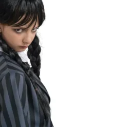 Déguisement de Mercredi ® Addams pour enfant - Uniforme scolaire de Nevermore - Noir / Gris - Taille au choix