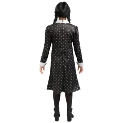 Déguisement de Mercredi ® Addams pour enfant - Robe noire à motifs - Taille au choix