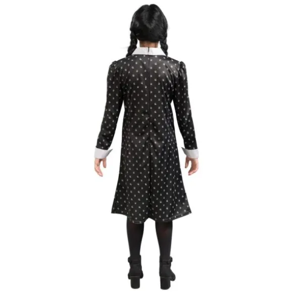 Déguisement de Mercredi ® Addams pour enfant - Robe noire à motifs - Taille au choix