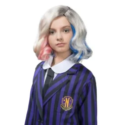 Déguisement de Mercredi ® Addams pour enfant - Uniforme scolaire de Nevermore - Noir / Violet - Taille au choix