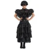 Déguisement de Mercredi ® Addams pour enfant - Robe de bal noire - Taille au choix