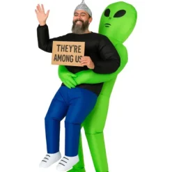 Déguisement gonflable "Carry Me" d'Alien pour adulte - Taille unique