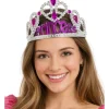 Diadème argenté et rose de Princesse