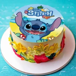 Disque comestible pour gâteau d'anniversaire - Diamètre 20 cm - Stitch™