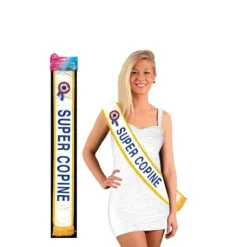 Echarpe de Miss "Super Copine" Bleue