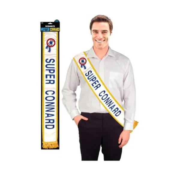 Echarpe Mister Super Connard Bleue