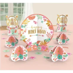 Ensemble de Décorations de Table - 27 pièces - Happy Birthday - Anniversaire - Bohème