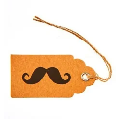 8 Etiquettes Kraft Moustache