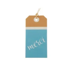 12 Etiquettes "Merci" - Bleu